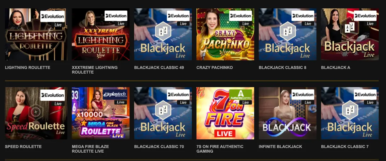 videoslots live casino